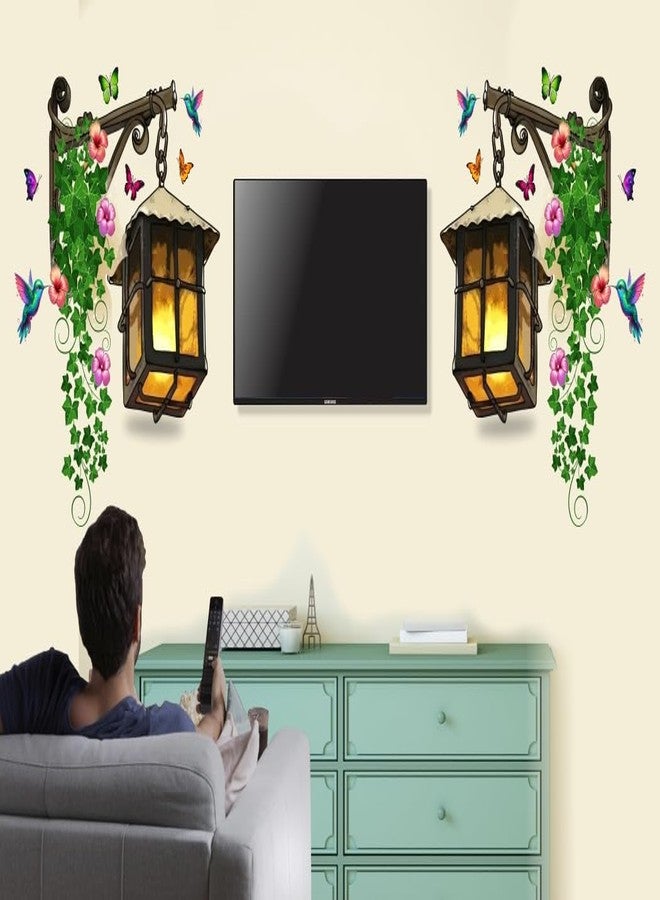 DivineDesigns ملصقات جانبية للتلفزيون من تصميمات ديفاين ديزاينز، على شكل زهور وفراشات وفوانيس - Image 1